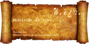 Wohlrab Áron névjegykártya